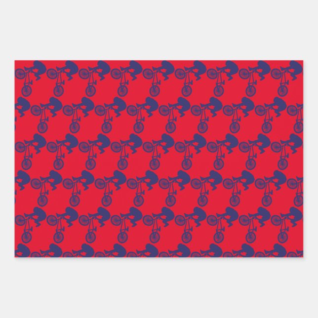 BMX Bike Rider Wrapping Paper Sheets (Front)