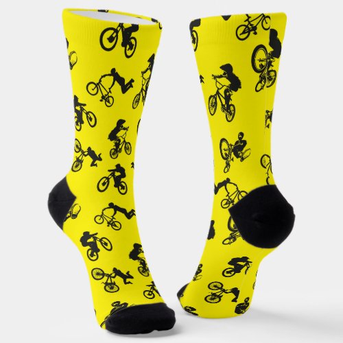 Bmx Bike Socks _ Yellow Bmx Freestyle Socks 