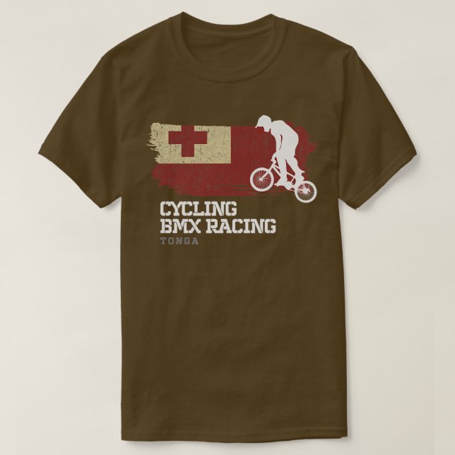 BMX Bike Tonga Flag Biking Cycling Racing BMX T-Shirt (Design Front)