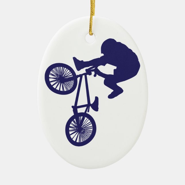 BMX Biker Ceramic Ornament (Front)