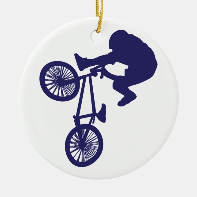 BMX Biker Ceramic Ornament (Front)