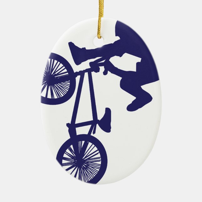 BMX Biker Ceramic Ornament (Front)