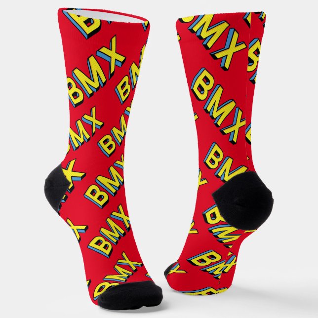 Bmx Biking Socks - Red Bmx Socks - Bmx Socks (Angled)
