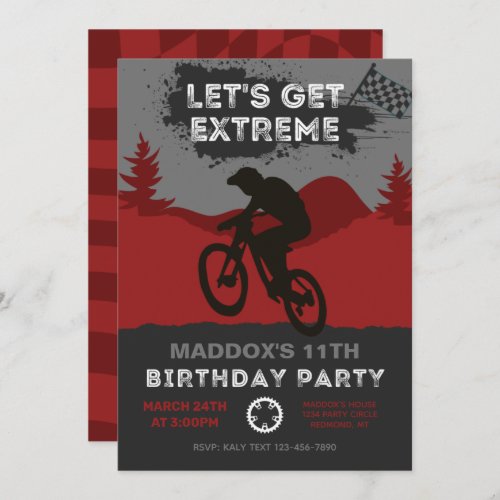 BMX Birthday Invitation  Bike Invitation