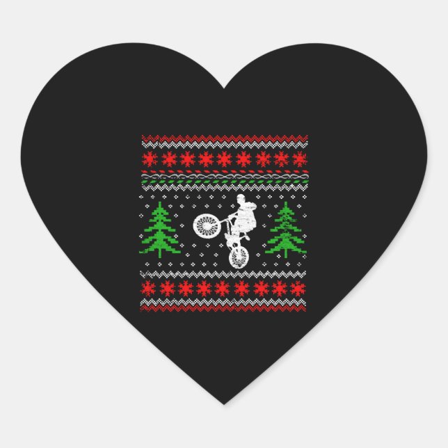 BMX Christmas Heart Sticker (Front)