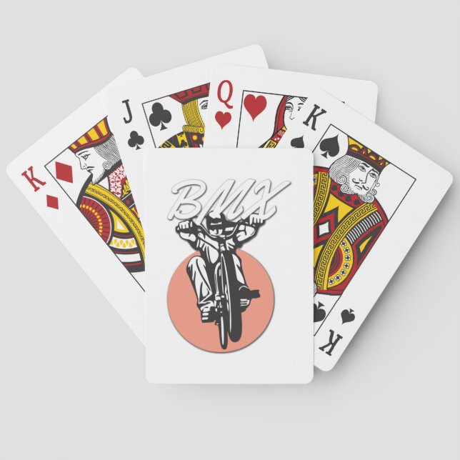 BMX  Cool Biker Retro Style Poker Cards (Back)