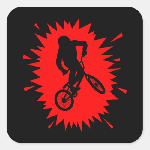 Bmx Cycling Funny Saying Bike Slogan Biker Gift Square Sticker