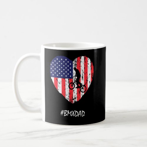Bmx Dad American Flag Heart Vintage  Coffee Mug