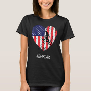 Bmx Dad American Flag Heart Vintage T-Shirt