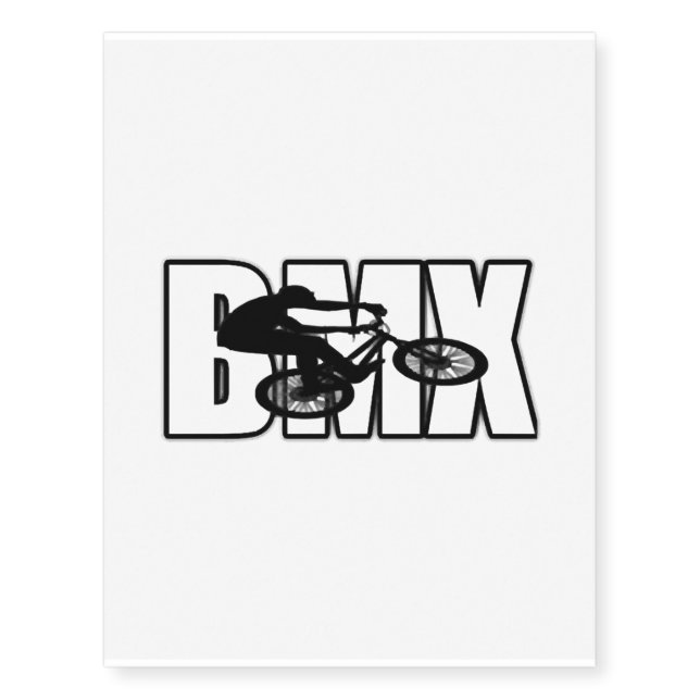 Bmx dad bicycle gift for fathers day temporary tattoos (Front)