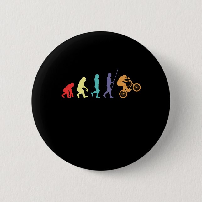 BMX Evolution Bicycle Cyclist Mountain Bike Gift Button (Front)