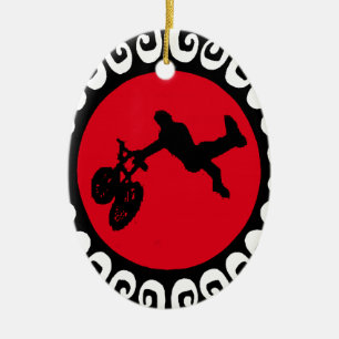 BMX FIRE REDDDDDD CERAMIC ORNAMENT