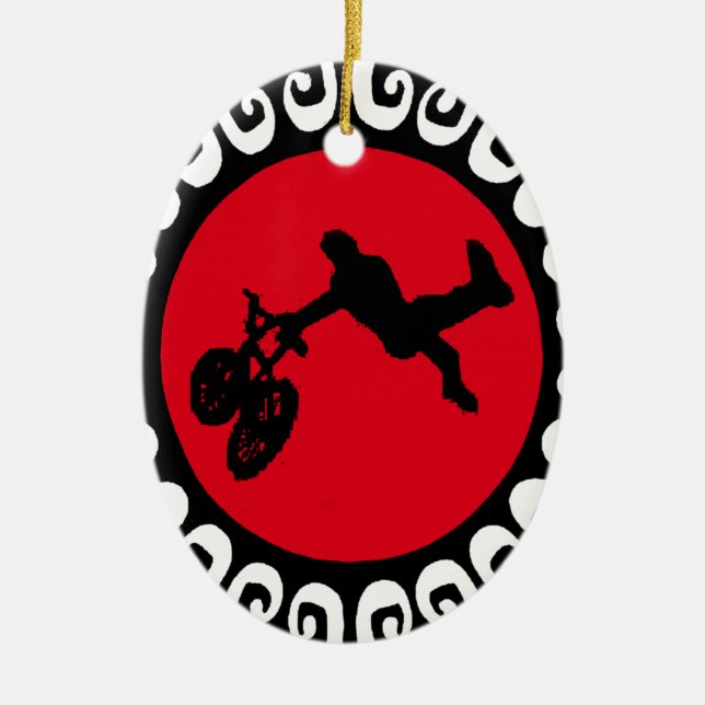 BMX FIRE REDDDDDD CERAMIC ORNAMENT (Front)