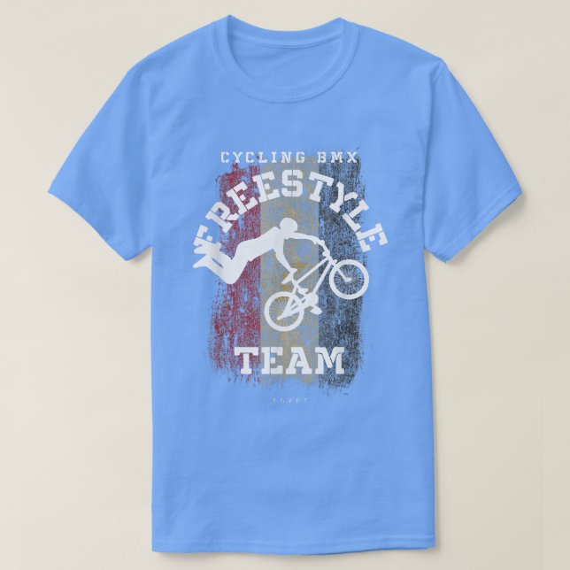 BMX Freestyle Bike Egypt Flag Biking Cycling BMX  T-Shirt (Design Front)