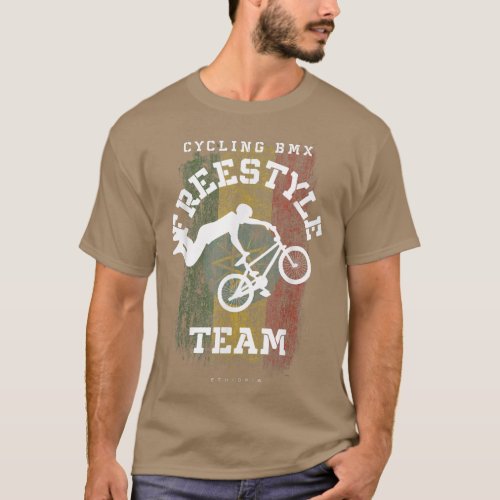 BMX Freestyle Bike Ethiopia Flag Biking Cycling BM T_Shirt