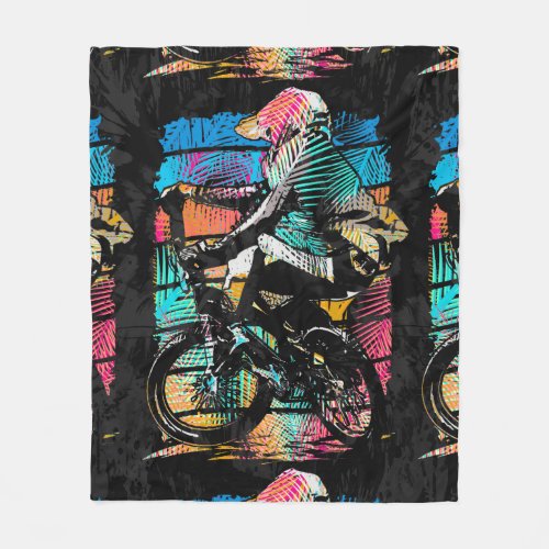 Bmx Freestyle _ Cool Beach Bmx Fleece Blanket