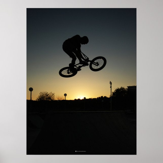 BMX freestyler stunt jump Poster (Front)