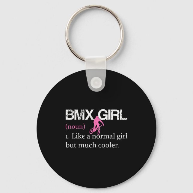 Bmx Girl Definition Funny Bmx Women Rider Cool Bik Keychain (Front)