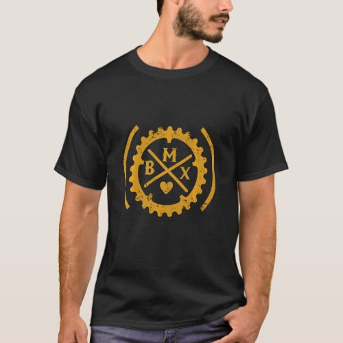 Bmx Halfpipe Bike Bicycle Biker Cyclist Heart Free T_Shirt