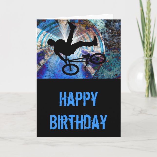 BMX in a Grunge Tunnel Card (Front)