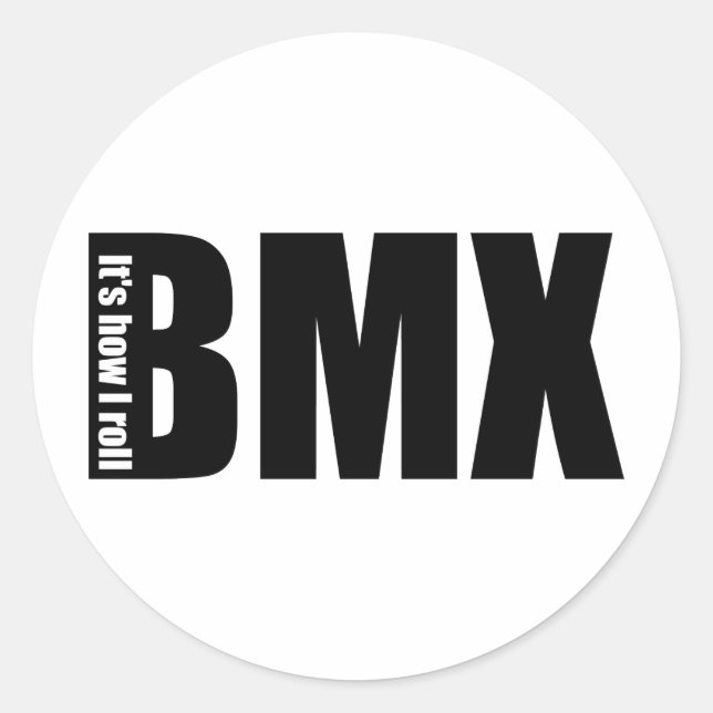 BMX - It's How I Roll Classic Round Sticker (Front)