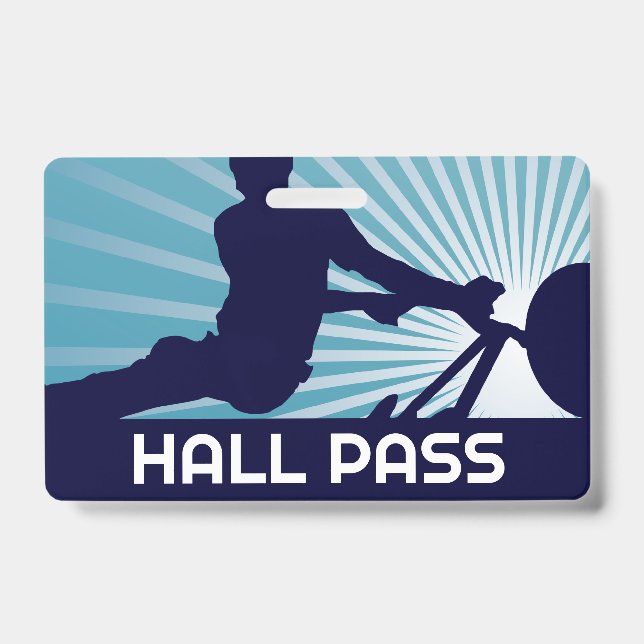 BMX Jump Teacher Hall Pass  Badge (Front)