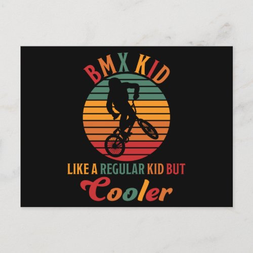 BMX Kid Like A Regular Kid But Cooler Bicycle Gift Postcard