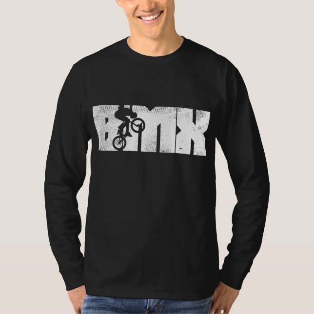 BMX Letters Bike Stunt Flatland Cycling Biking Bic T-Shirt (Front)