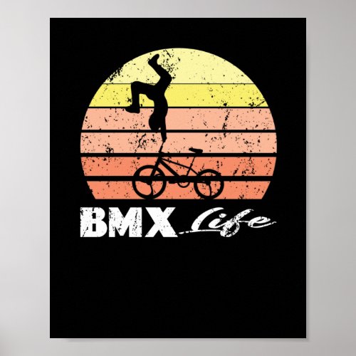 BMX Life Toll Sunset Bicycle Rider Stunt Trick Poster