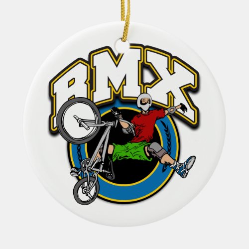 BMX One Handed Trick Ceramic Ornament