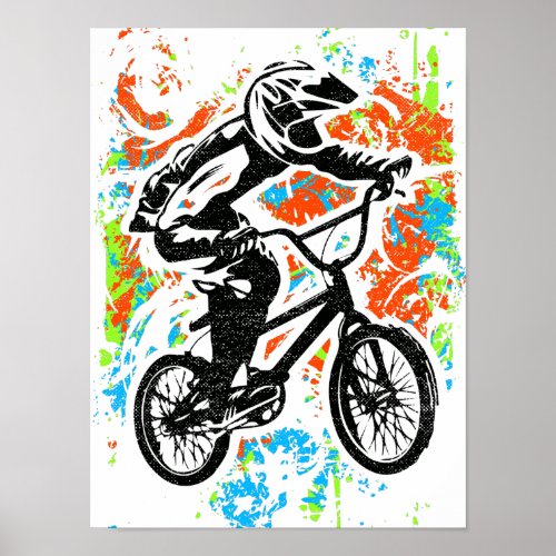 Bmx Poster _ Colorful Bmx Bike Poster Print