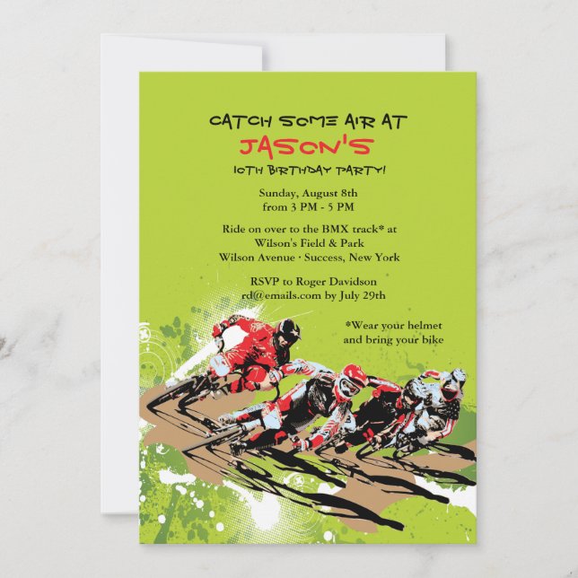 BMX Racers Invitation (Front)