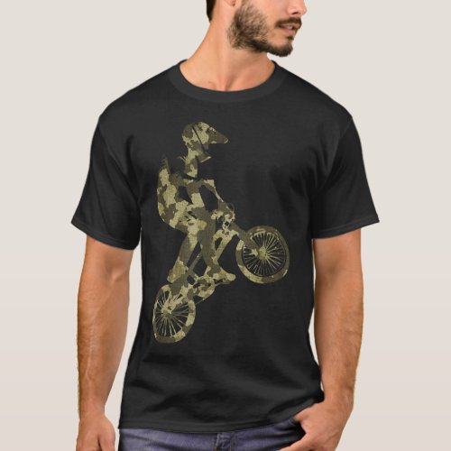 BMX Racing Extreme sports Bike Rider camouflage de T_Shirt