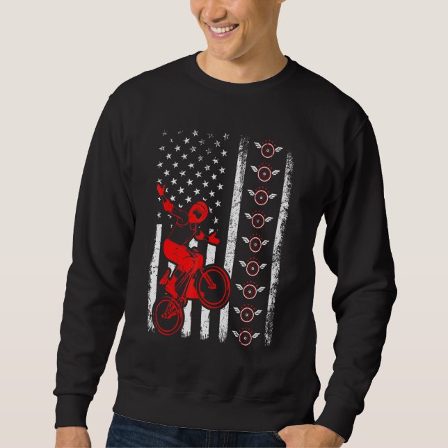 Bmx Retro American Flag Bmx 4th Of July Sweatshirt (Front)