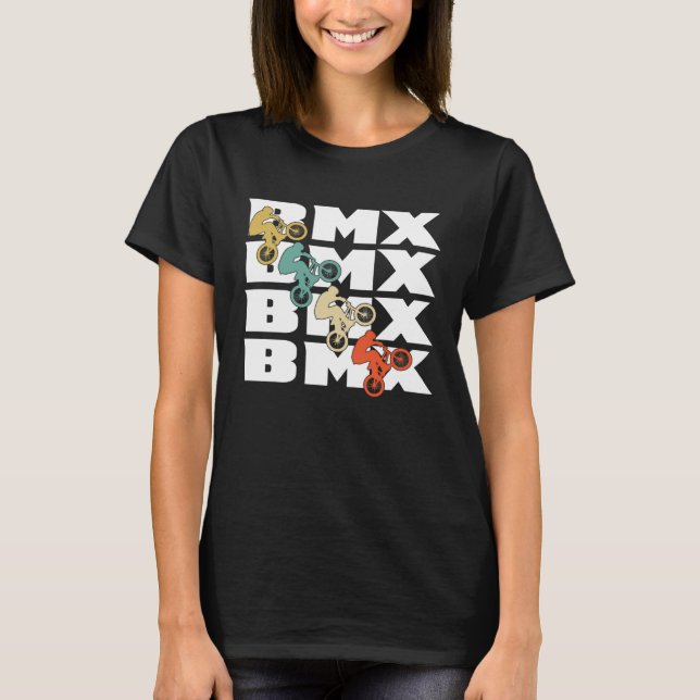 BMX Retro Bicycle Stunts BMX Bike Motocross T-Shirt (Front)