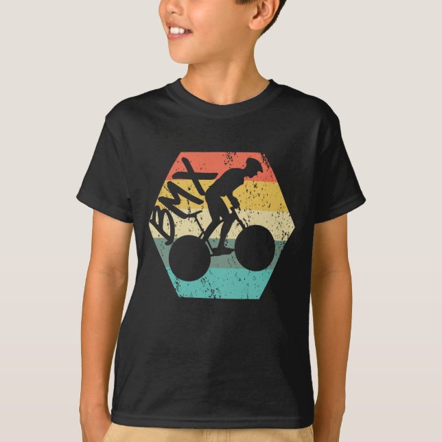 BMX retro extreme sport biker cycling bike race T-Shirt (Front)