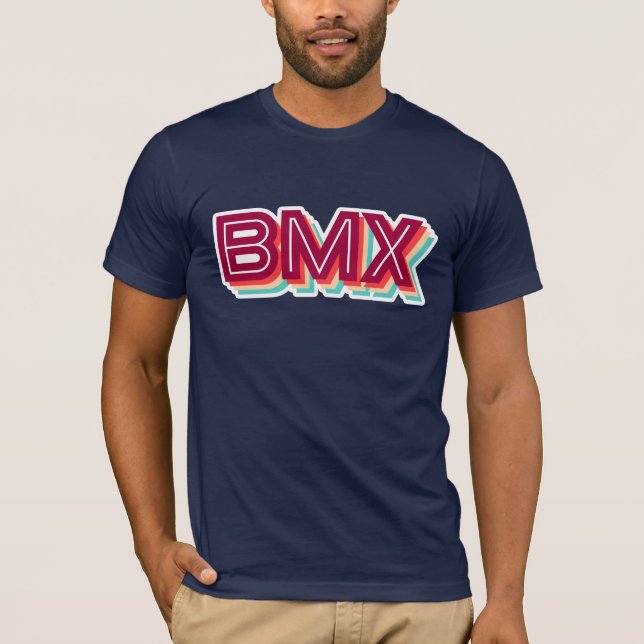 BMX Retro Typography Text Cool T-Shirt (Front)