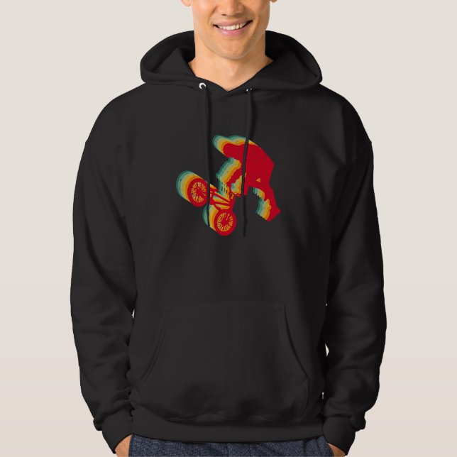 BMX Rider Bike Bicycle Stunt Racing  Extreme Outdo Hoodie (Front)