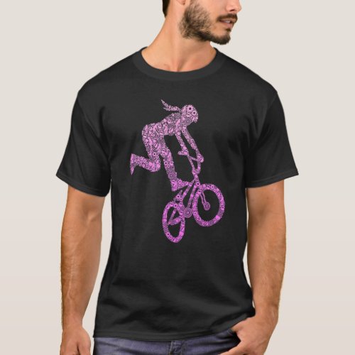 Bmx Rider Girl Bike Bicycle Stunt Racing Kids Girl T_Shirt