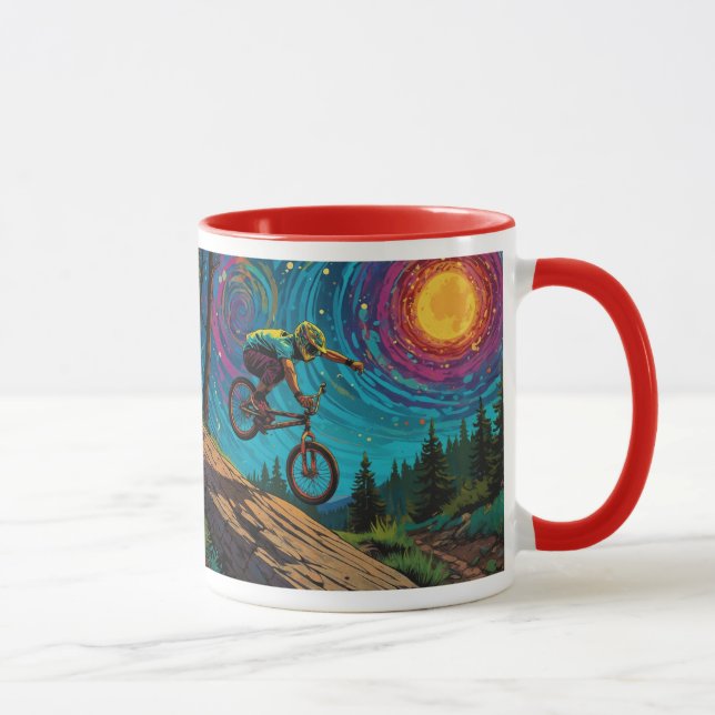 BMX Rider on Mountain Slope Mug (Right)