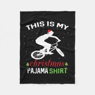 Bmx Rider Xmas Gift Tee Family Matching Pajama Fleece Blanket