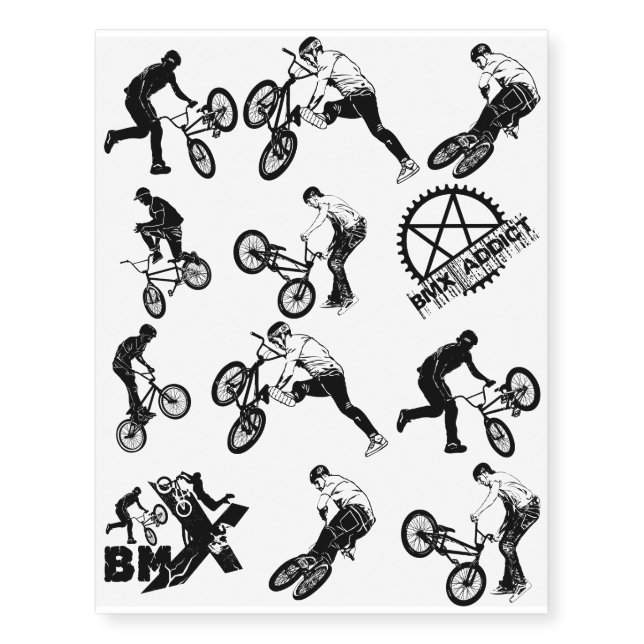 BMX Riders Temporary Tattoos (Front)