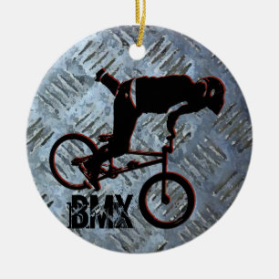 BMX Rules Christmas Ornament, Copyright Karen J Wi Ceramic Ornament