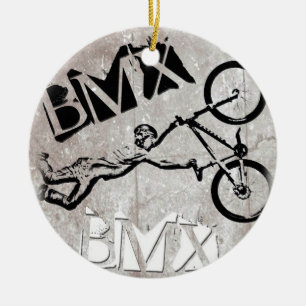 BMX Rules Christmas Ornament, Copyright Karen J Wi Ceramic Ornament
