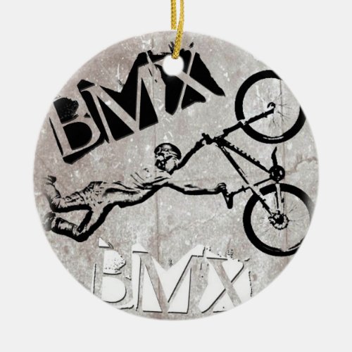 BMX Rules Christmas Ornament Copyright Karen J Wi Ceramic Ornament