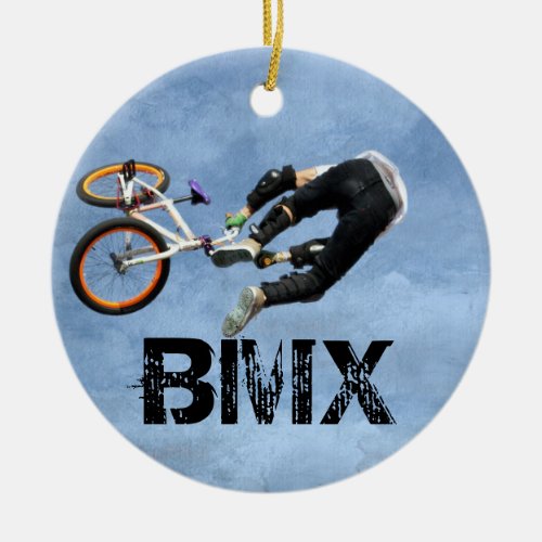 BMX Rules Christmas Ornament Copyright Karen J Wi Ceramic Ornament