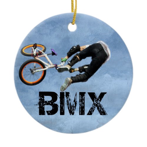BMX Rules Christmas Ornament, Copyright Karen J Wi Ceramic Ornament
