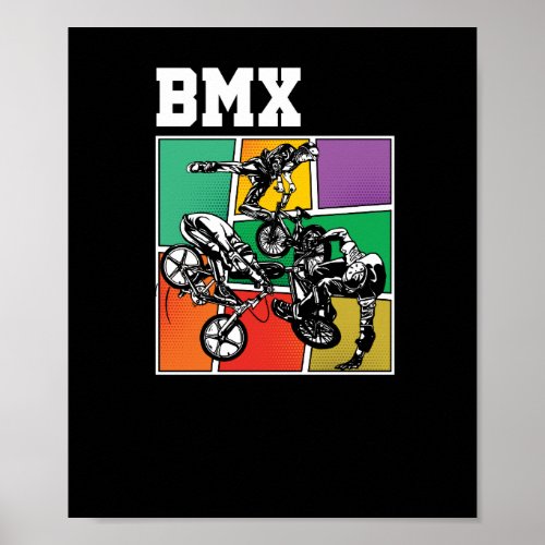 Bmx Stunts Cool Bikers Bicycle MTB Mountain Bike Poster