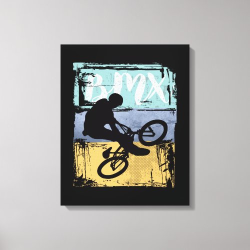 BMX Tee _ Vintage Retro BMX Bike Rider Canvas Print