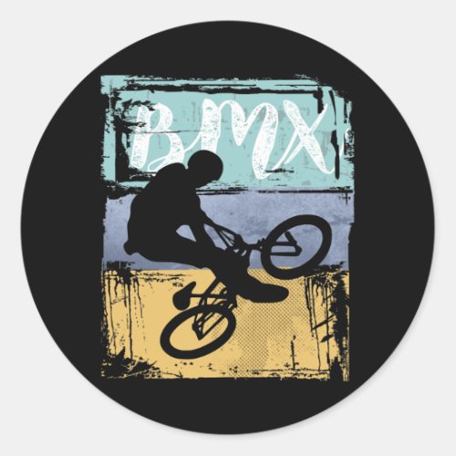 BMX Tee _ Vintage Retro BMX Bike Rider Classic Round Sticker